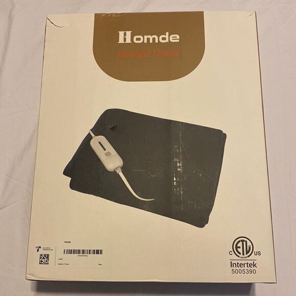 Homde Washable Heated Navy Throw Blanket 50x60 inches NWT - Picture 3 of 8